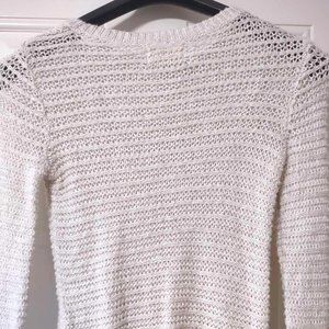 Hollister Cream Sweater with Rhinestone Scattered Flowers